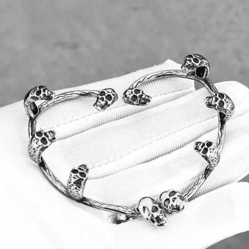 Tibetan Style Earring Wrap, Skull, antique silver color plated, vintage & different styles for choice & for woman, 40x50mm, Sold By PC