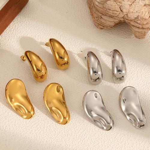 Stainless Steel Stud Earrings, 304 Stainless Steel, gold color plated, fashion jewelry, more colors for choice, Sold By Pair