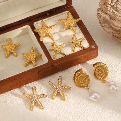 Stainless Steel Stud Earrings, 304 Stainless Steel, with Plastic Pearl, gold color plated, fashion jewelry, more colors for choice, Sold By Pair