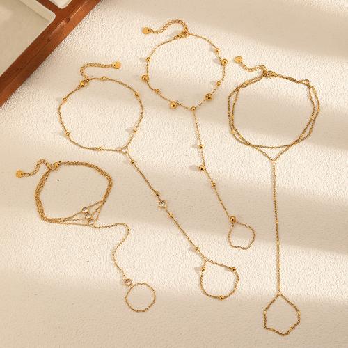 Gothic Bracelet Ring, 304 Stainless Steel, gold color plated, fashion jewelry, gold, Sold By PC