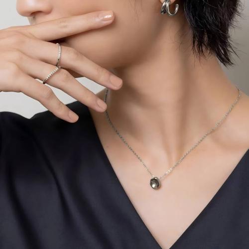 Stainless Steel Jewelry Necklace, 304 Stainless Steel, gold color plated, fashion jewelry & with rhinestone, more colors for choice, Sold By PC