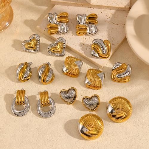 Stainless Steel Lever Back Earring, 304 Stainless Steel, gold color plated, fashion jewelry & with rhinestone, more colors for choice, Sold By Pair