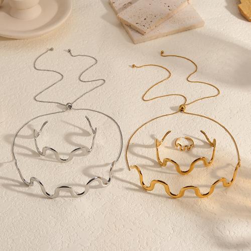 Fashion Stainless Steel Jewelry Sets, 304 Stainless Steel, gold color plated, fashion jewelry, more colors for choice, Sold By PC