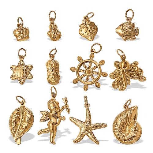 Stainless Steel Pendants, 304 Stainless Steel, plated, DIY & different styles for choice, golden, Sold By PC