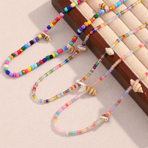 Collar de acrílico, acero inoxidable 304, con rhinestone de acrílico & Nácar, hecho a mano, Joyería & diferentes estilos para la opción & para mujer, multicolor, Vendido por UD