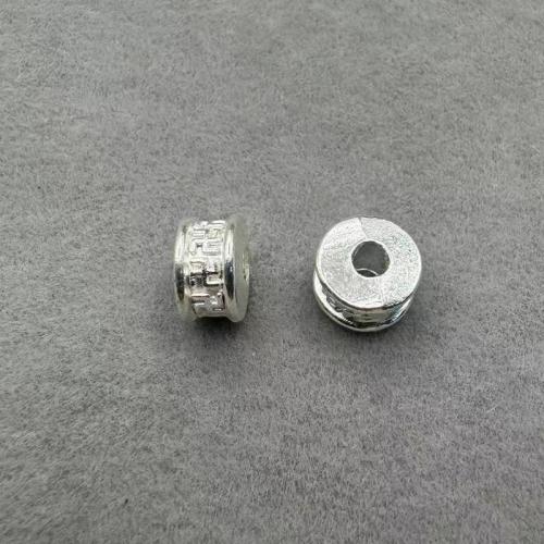 Tibetan Style Jewelry Beads, silver color plated, DIY, silver color, 4x6mm, 100PCs/Bag, Sold By Bag