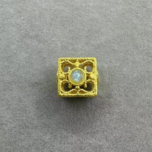 Hollow Brass Beads, gold color plated, DIY, golden, nickel, lead & cadmium free, 8x10mm, 100PCs/Bag, Sold By Bag