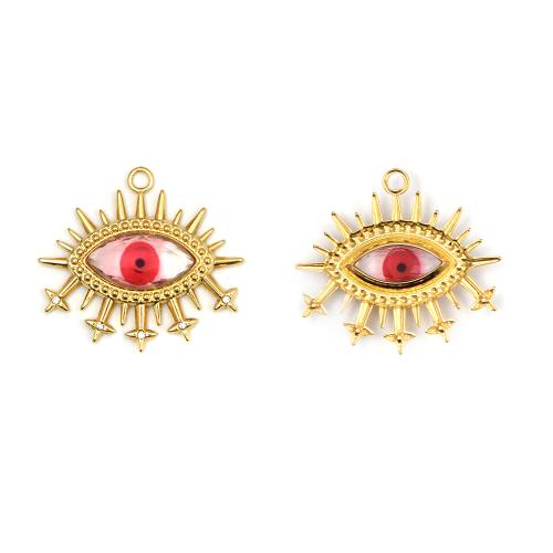 Stainless Steel Pendants, 304 Stainless Steel, with Resin, gold color plated, DIY & micro pave cubic zirconia & enamel, more colors for choice, 10PCs/Bag, Sold By Bag