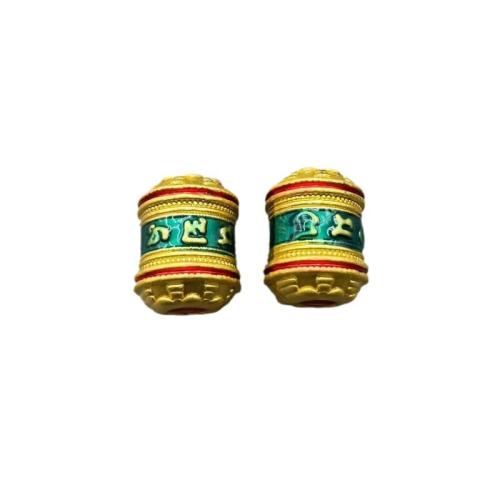 Tibetan Style Jewelry Beads, gold color plated, DIY & enamel, golden, 100PCs/Bag, Sold By Bag