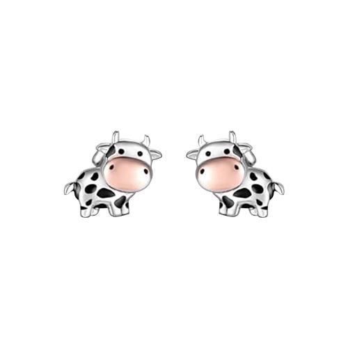 Tibetan Style Stud Earring, Animal, plated, different styles for choice & for woman & enamel, 10x10mm, Sold By Pair