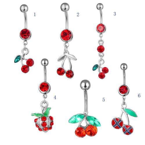Tibetan Style Belly Ring, plated, Unisex & different styles for choice & with rhinestone, belly ring length 50-80mm, Sold By PC