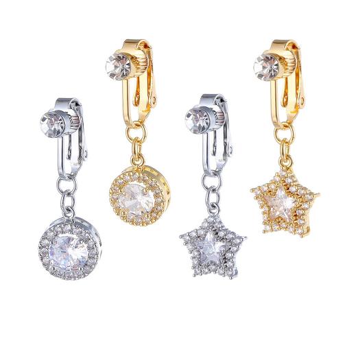 Brass Belly Ring, plated, Unisex & different styles for choice & micro pave cubic zirconia, 32x10mm, Sold By PC