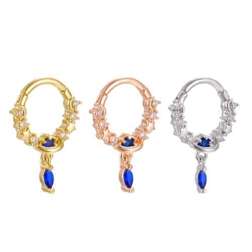 316 Stainless Steel Nose Piercing Jewelry, plated, Unisex & with rhinestone, more colors for choice, 1.20x8mm, Sold By PC