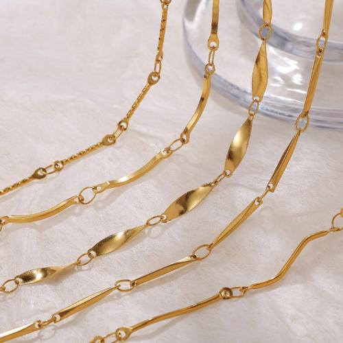 Stainless Steel Jewelry Necklace, 304 Stainless Steel, 18K gold plated, fashion jewelry & Unisex & different styles for choice, Sold By PC