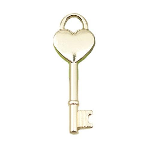 Tibetan Style Key Pendants, plated, DIY, golden, 45x50mm, Sold By PC
