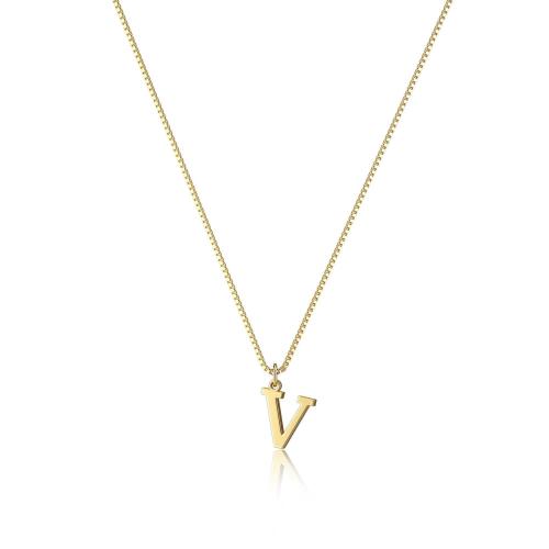304 Stainless Steel Necklace, Alphabet Letter, plated, different styles for choice & for woman, Length:Approx 16-20 Inch, Sold By PC