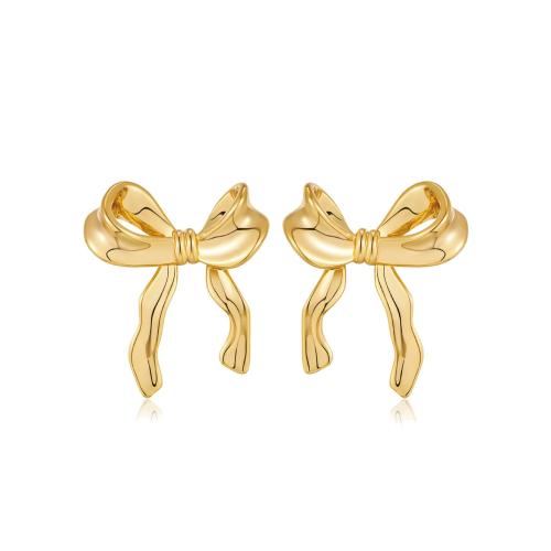 Tibetan Style Stud Earring, Bowknot, plated, fashion jewelry & for woman, more colors for choice, 24x21mm, Sold By Pair
