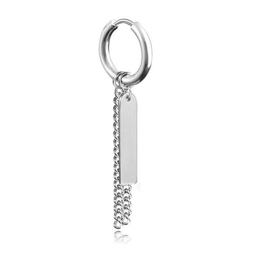 304 Stainless Steel Huggie Hoop Drop Earring, plated, Unisex & different styles for choice, 12x60mm, Sold By PC