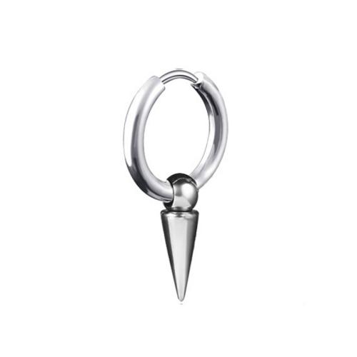 304 Stainless Steel Huggie Hoop Drop Earring, Geometrical Pattern, plated, Unisex & different styles for choice, 15x30mm, Sold By PC