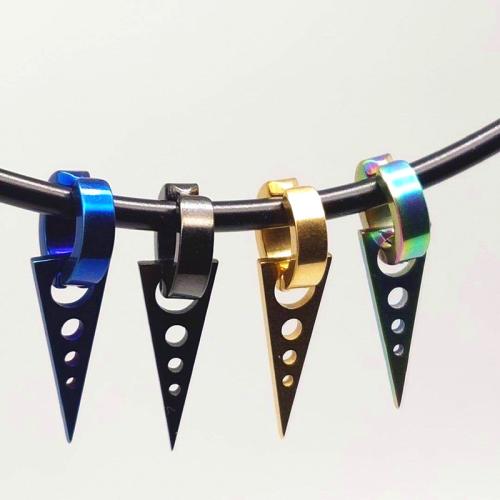 304 Stainless Steel Earring Cuff, Geometrical Pattern, plated, Unisex & hollow, more colors for choice, 10x30mm, Sold By PC