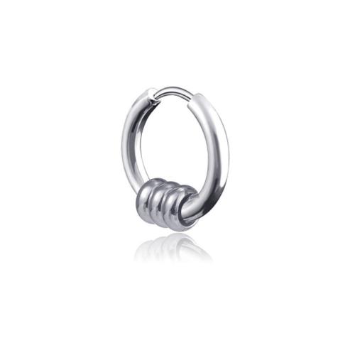 304 Stainless Steel Huggie Hoop Earring, plated, Unisex & different styles for choice, 12x2.50mm, Sold By PC