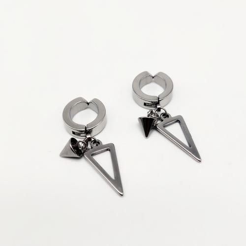 304 Stainless Steel Earring Cuff, Geometrical Pattern, plated, Unisex & hollow, more colors for choice, 15x35mm, Sold By PC