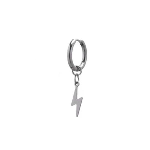 304 Stainless Steel Huggie Hoop Drop Earring, Lightning Symbol, Unisex & different styles for choice, original color, 15x35mm, Sold By PC