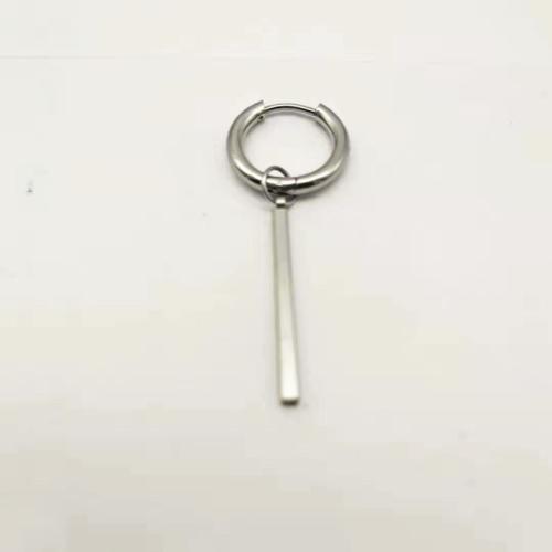 304 Stainless Steel Huggie Hoop Drop Earring, plated, Unisex & different styles for choice, 12x40mm, Sold By PC