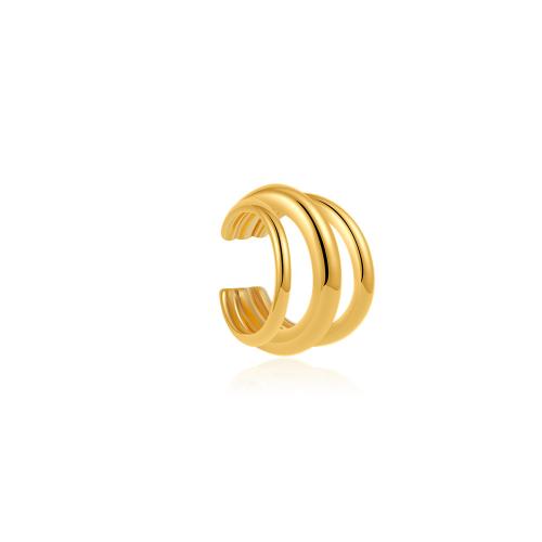 Brass Earring Clip, 18K gold plated, three layers & fashion jewelry & Unisex, Sold By PC