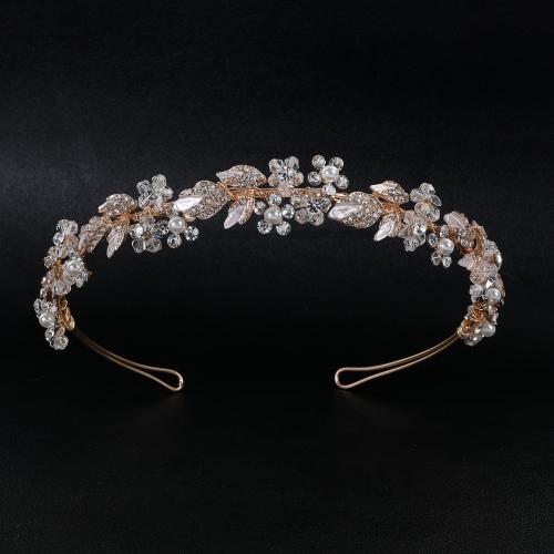 Bridal Hair Wreath, Tibetan Style, with brass wire & Crystal & Plastic Pearl, handmade, fashion jewelry & for woman & with rhinestone, more colors for choice, Sold By PC