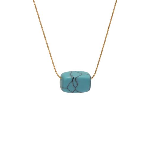 Natural Gemstone Necklace, 304 Stainless Steel, with Natural Stone, 18K gold plated, fashion jewelry & different materials for choice & for woman, Sold By PC