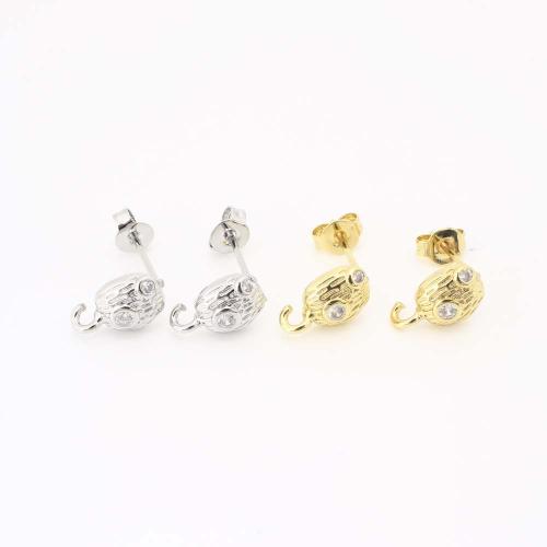 Cubic Zirconia Micro Pave Brass Earring, fashion jewelry & micro pave cubic zirconia & for woman, more colors for choice, Sold By Pair