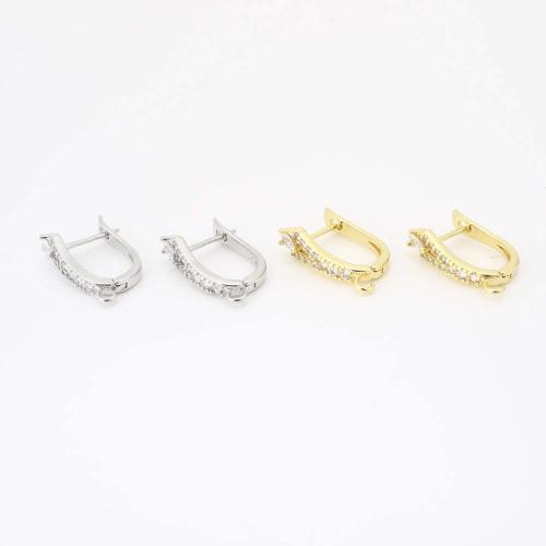 Brass Leverback Earring, fashion jewelry & micro pave cubic zirconia & for woman, more colors for choice, Sold By Pair