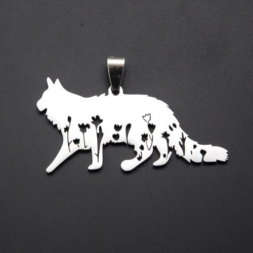Stainless Steel Animal Pendants, 304 Stainless Steel, silver color plated, DIY, silver color, 48x1.35x30.90mm, Sold By PC