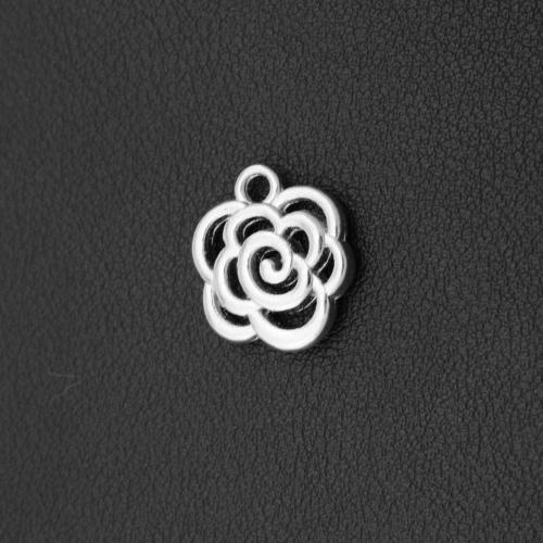Tibetan Style Flower Pendants, silver color plated, DIY, silver color, 18.60x16x4mm, Sold By PC