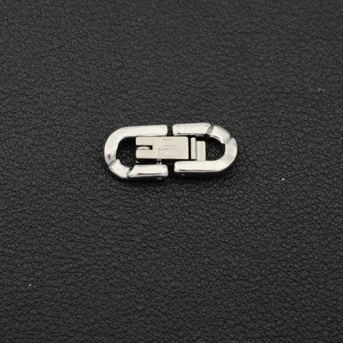 Stainless Steel Jewelry Clasp, 304 Stainless Steel, silver color plated, DIY, silver color, 19.40x8.10x2.10mm, Sold By PC