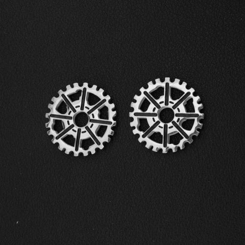 Tibetan Style Pendants, 304 Stainless Steel, Gear Wheel, silver color plated, DIY, silver color, Sold By PC