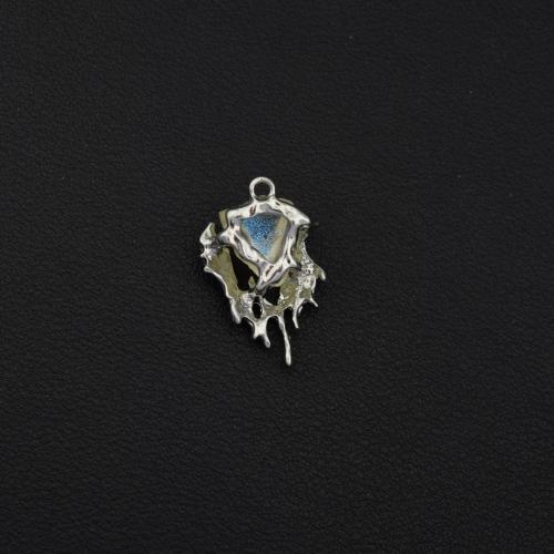 Pendentifs en alliage de zinc, avec perles de citrine, Placage de couleur argentée, DIY, argent, Vendu par PC