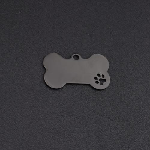 Stainless Steel Pendants, 304 Stainless Steel, Dog Bone, plated, DIY, black, Sold By PC