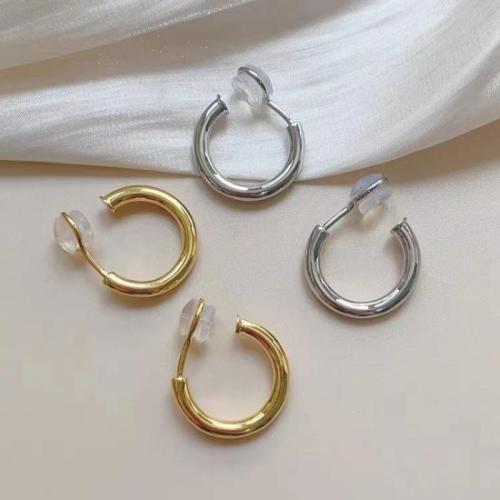 Tibetan Style Earring Cuff, with Silicone, plated, fashion jewelry & for woman, more colors for choice, 20x20mm, Sold By Pair