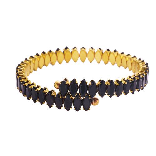 304 Stainless Steel Cuff Bangle, gold color plated, micro pave cubic zirconia & for woman, more colors for choice, Inner Diameter:Approx 60mm, Sold By PC