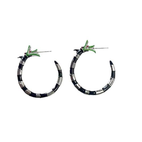 Tibetan Style Stud Earring, Snake, plated, different styles for choice & for woman & enamel, Sold By Pair