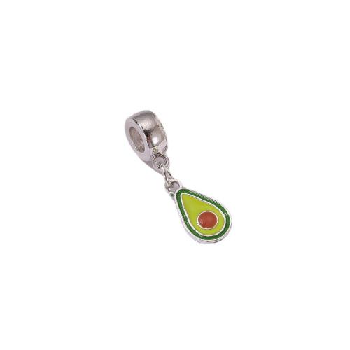 Tibetan Style Enamel Pendants, Avocado, plated, DIY, 40mm, Sold By PC