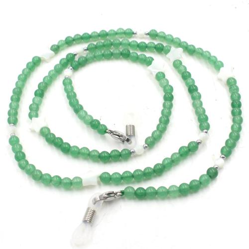 Natural Stone Glasses Chain, with Shell, fashion jewelry, more colors for choice, Length:70 cm, Sold By PC
