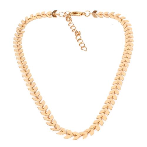 Iron Necklaces, plated, fashion jewelry & for woman, golden, Sold By PC