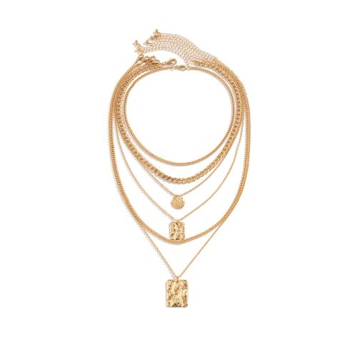 Iron Necklaces, with Brass, plated, 6 pieces & fashion jewelry & for woman, more colors for choice, Sold By Set