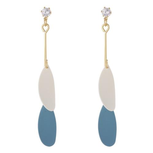 Tibetan Style Drop Earrings, stoving varnish, fashion jewelry & different styles for choice & for woman, 9x65mm, Sold By Pair