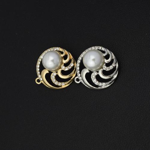 Tibetan Style Pendants, with Plastic Pearl, plated, DIY & micro pave cubic zirconia, more colors for choice, Sold By PC