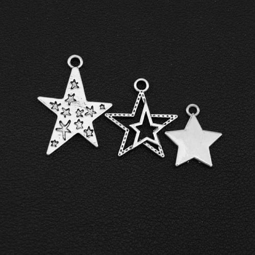 Tibetan Style Star Pendant, silver color plated, DIY, silver color, Sold By PC