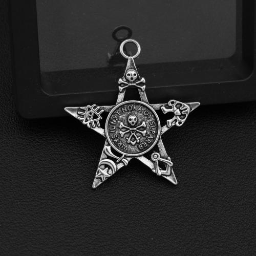 Tibetan Style Lock Pendants, Star, silver color plated, DIY, silver color, Sold By PC